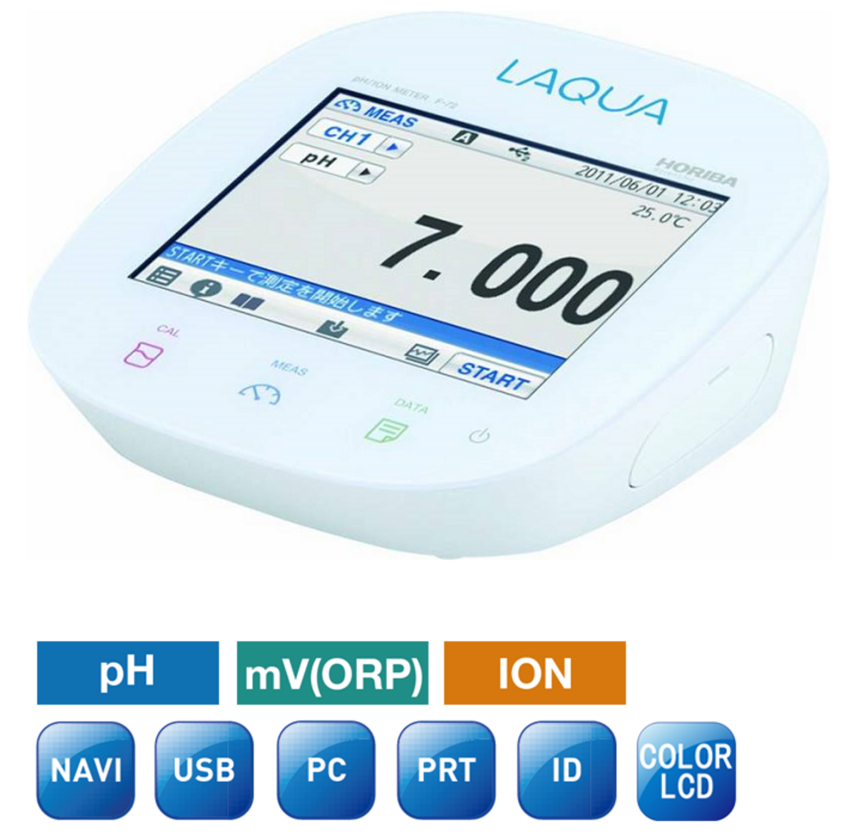 Horiba F-72 Einkanal-pH/Redox/Ion/Temperatur-Messgerät mit Touchscreen